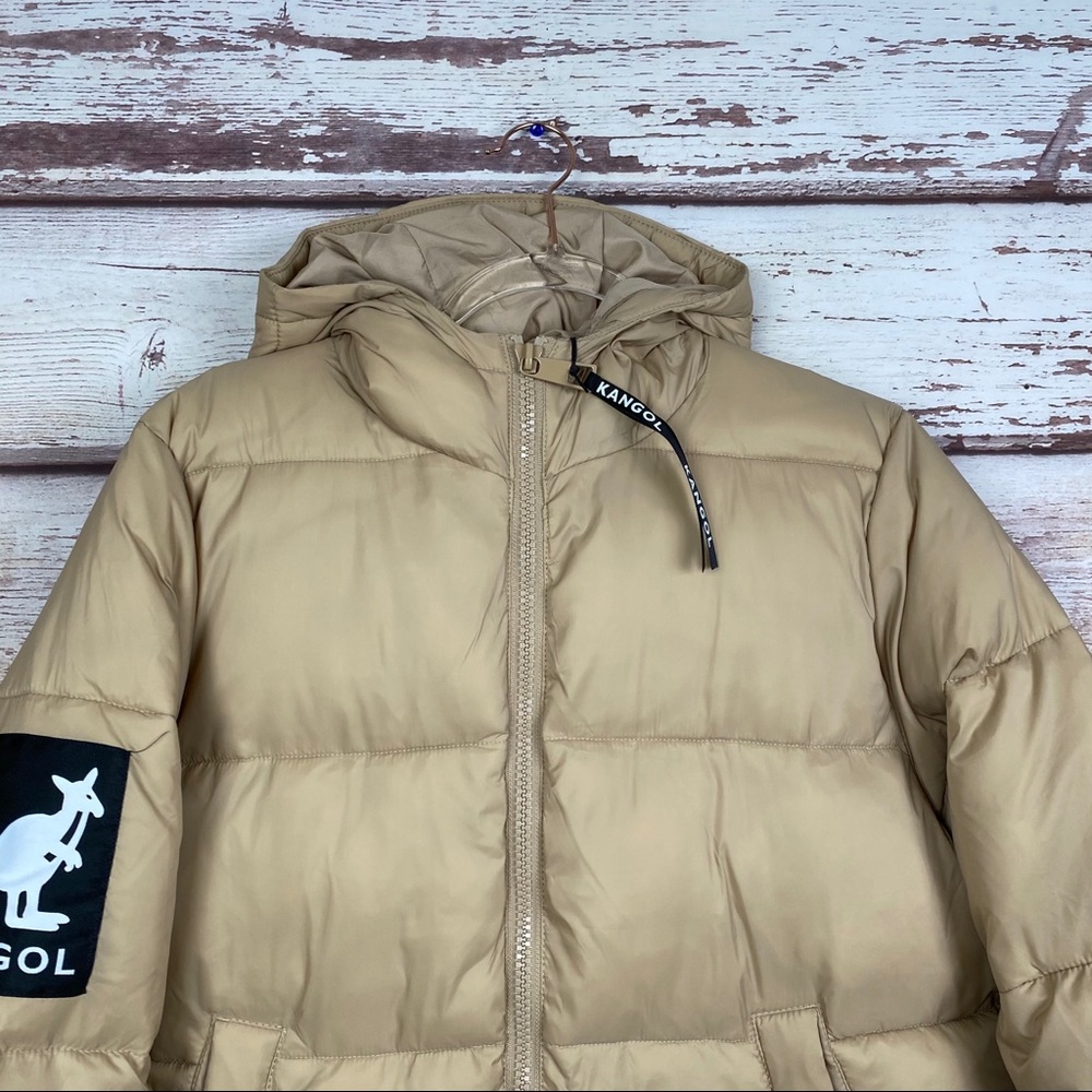 NWT Kangol x H&M Light Beige Long Puffer Jacket - Picture 3 of 16